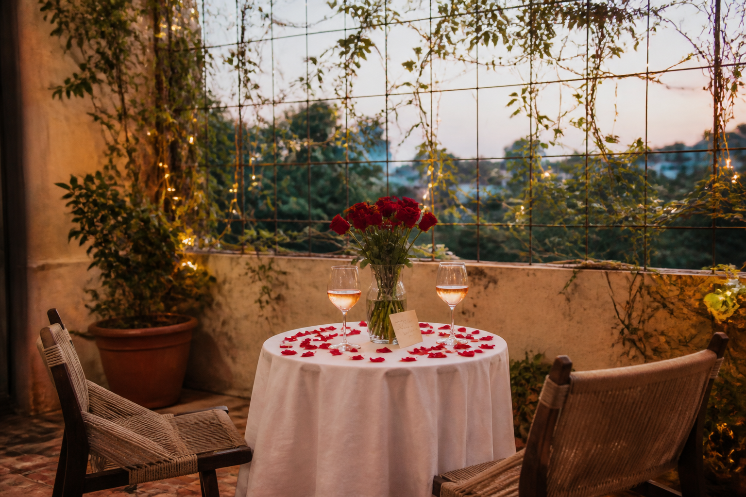 Garden dinner setup for hosting on Spixy