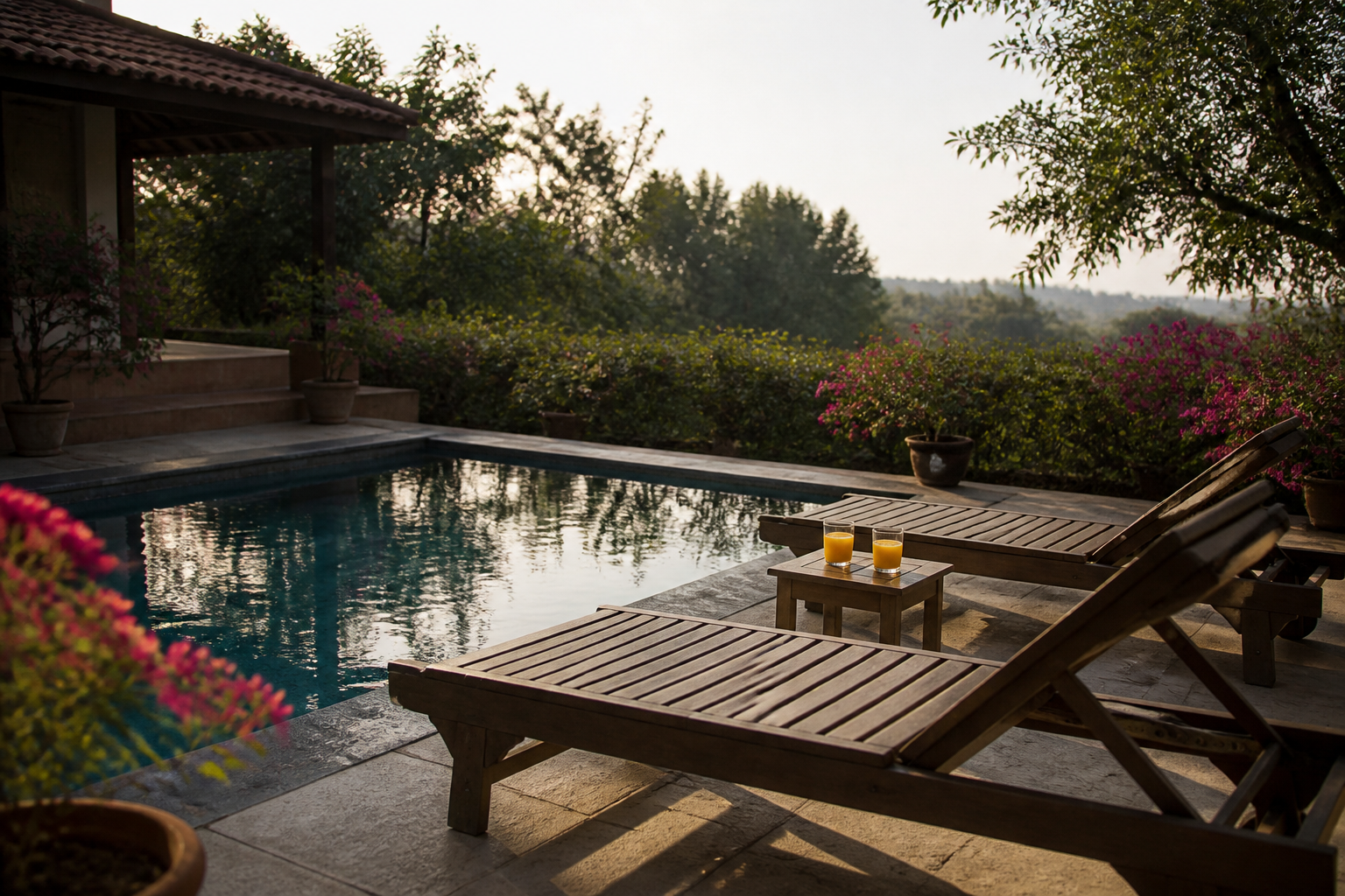 Poolside lounge setup for hosting on Spixy